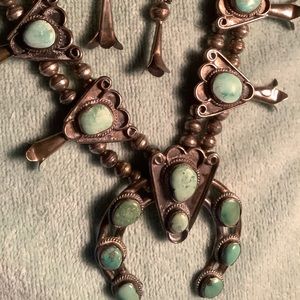 Vintage Squash Blossom sterling silver & turquoise